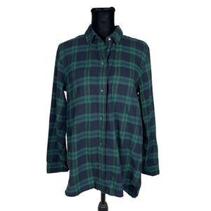 Madewell Green Plaid‎ Classic Flannel Button Down Shirt - Women’s S
